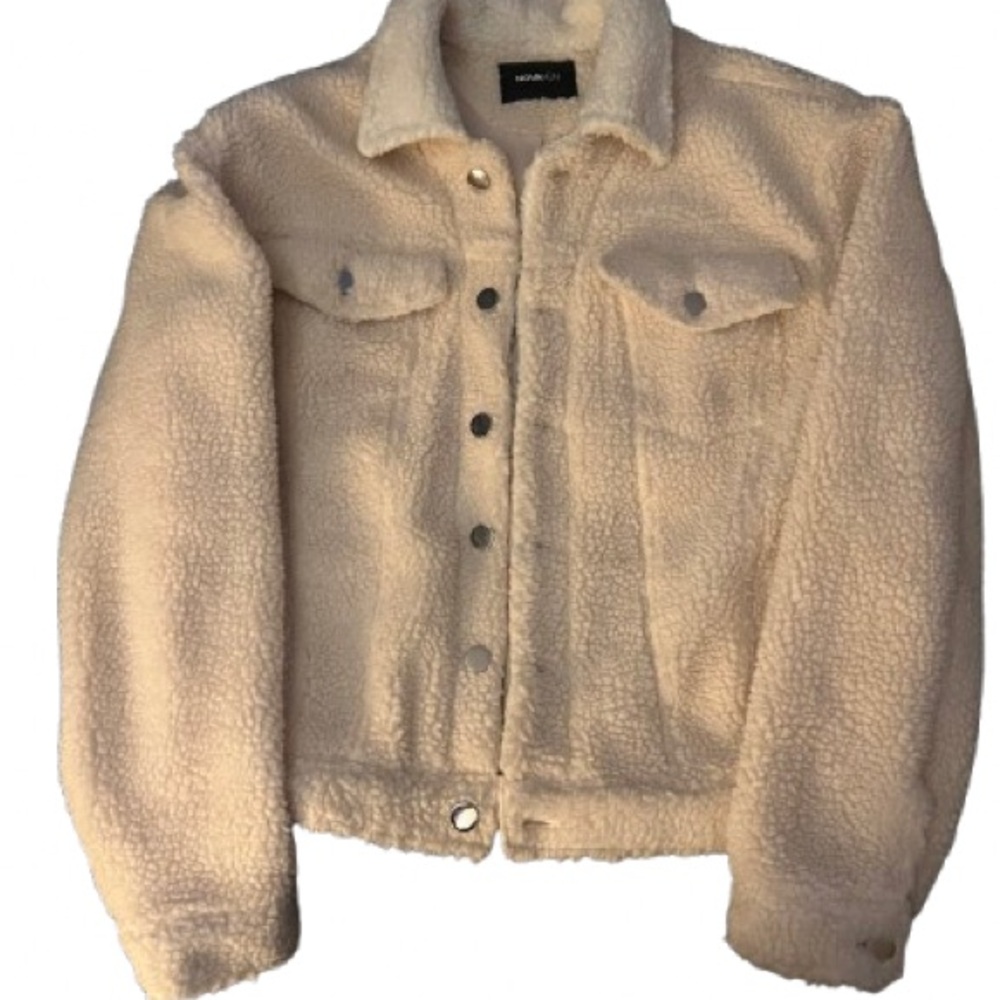 Fashion Nova Cream Teddy Jacket